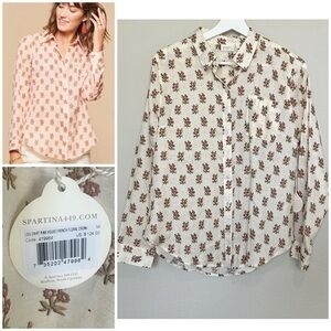 Spartina 449 Lois Shirt Button Down French Floral cream